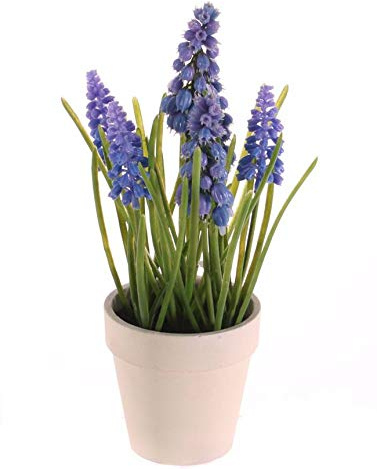 artplants.de Muscari Artificiel Arabella, Violet-Bleu, 25cm, Ø2-3cm