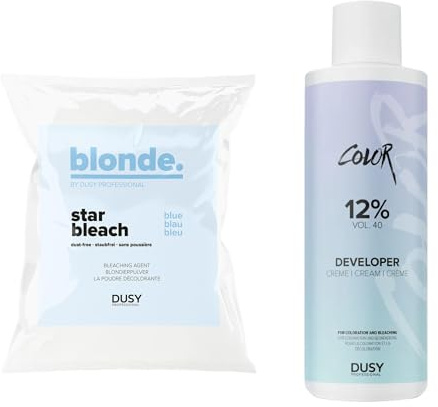 Dusy Star Bleach Blondierpulver 500g im Beutel + Dusy Professional Creme Oxyd 1000ml 12%