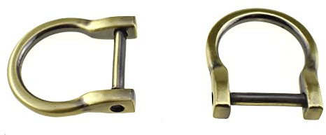 Hahiyo D-Rings with Screw Shackle Horseshoe U Shape Key Ring 18mm Inner Width Purse Holder Screw in Smoothly Both Sides Line up Easy to Adjust Not Pop for 3/4 Inch Strap Bag Zinc Alloy Bronze 6pcs