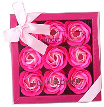 1PACK Floral Scented Bath Soap Rose Flower Petals Shaped Soap Plant Essential Oil Rose Soap Sweet Gift Set for Mother's Day(Rosy)