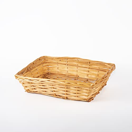 greenleaves Set of 5 Honey Wicker Hamper Trays, Small Gift Basket Trays