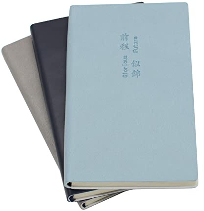 YIKANGHENG Softcover-Tagebuch, 3 Stück, A7, PU-Ledereinband, 80 Blatt (160 Seiten), 8 mm, liniert, dunkle Farbe