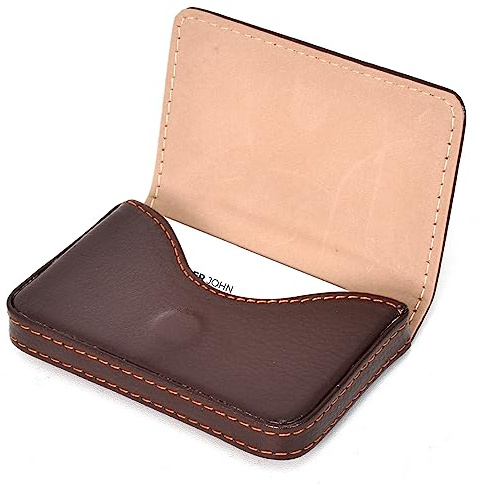 Naapesi Porta Biglietti da Visita con Chiusura Magnetica, Custodia in Pelle PU di lusso per Biglietti da Visita, Portafogli / Porta Carte di Credito, per Uomini e Donne (Marrone)