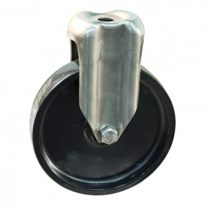 Bockrolle Edelstahl, 100mm Durchmesser, PP Lauffläche, Gleitlager, 134mm Bauhöhe