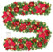 Guirnalda Navideña, 30 LED Guirnaldas de Navideñas con Luces, 2.7 M/9ft Guirnalda Artificial con Pilas con Flores, Adornos, para Puerta de Entrada/Chimenea/escaleras/árbol de Navidad