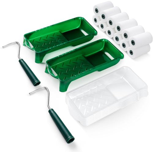 Mister Rui Farbroller Set Klein, Farbroller Klein 5cm, Schaumstoff Farbroller, 2 Zoll Lackierwalze zum Streichen von schmalen und schwer zugänglichen Stellen, Packung mit 22