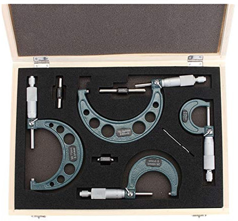 Bügelmessschraube 4 stücke Außenmikrometer Set Werkzeug 0-100mm 4 Präzision 0.01mm Mikrometer Set