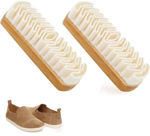 AKJAXQU Cepillo Ante Zapatos, 2 PCS Cepillo Ante, Cepillo para crepé resistente con borrador de limpieza, Limpieza del Nobuck Piel y Gamuza