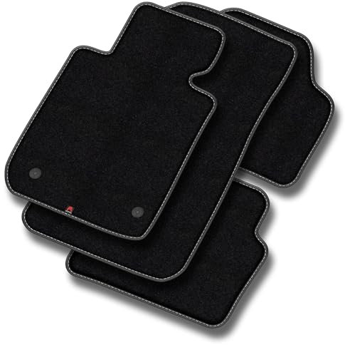 MatsMore Autoteppiche Automatten Velours Fussmatten passt für Volvo C30 2006-2012 - Premium, Leder, Weiß fußmatten Auto - Erleben Sie neuen Fahrkomfort mit einem Velours- Auto fußmatten Satz für Ihr