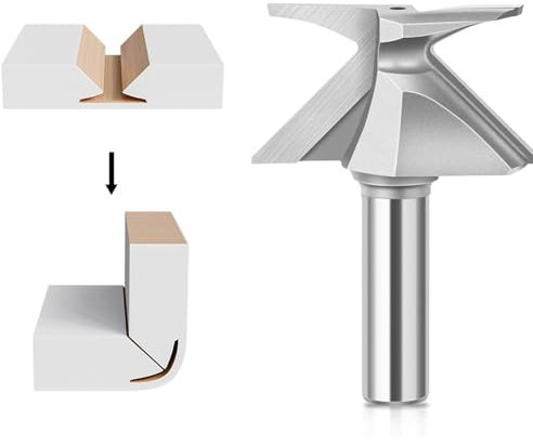 Fraise à Bois R30 à Tige de 1/2 Pouce, Mèche de Toupie à Langue et Rainure, Outil de Fraisage de Machine de Découpage à Fente intégré à L'arc pour Chanfrein de Travail du Bois