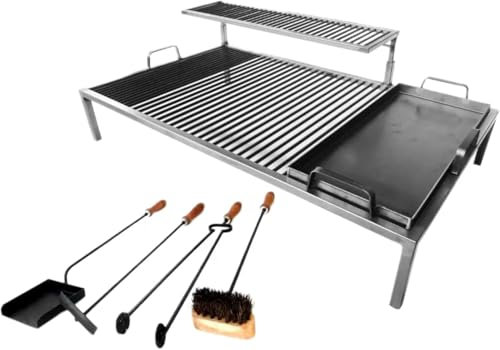 Parrilla argentina de lujo con módulos de hierro extraíbles - Iron Argentina Grill - BBQ Parrilla Asado. Sor Pampa Grill