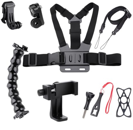 Fangxuee Chest Strap Mobile Phone Holder with Fixed Shoulder Neck Strap for Universal Smartphone First Person Video Photo Living