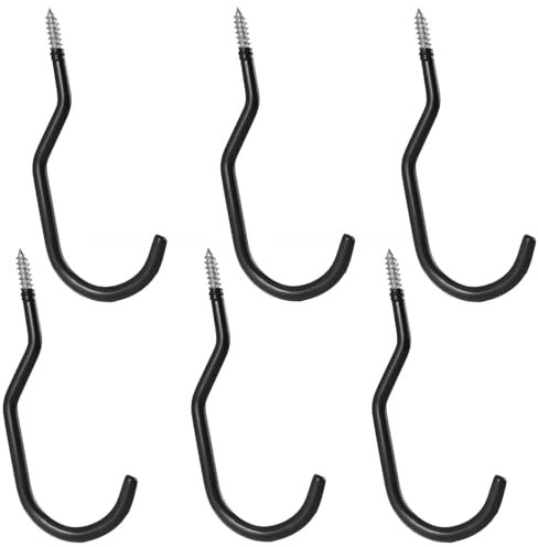 Maclean Pack de 2 Ganchos de Techo Soporte para Bicicletas, Escaleras, Neumáticos o Mangueras | Carga hasta 10 kg/Gancho | Acero Recubrimiento de Caucho | Soporte Estable para Garaje, Sótano y Taller