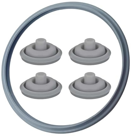 Schnellkochtopf Ersatzteile Kompatibel mit WMF,22cm Dichtung Schnellkochtopf,mit 4 Stück Silikonkappen,Passend für Schnellkochtopfdeckel 2,5l 3l 4,5l, 6,5l 8,5l