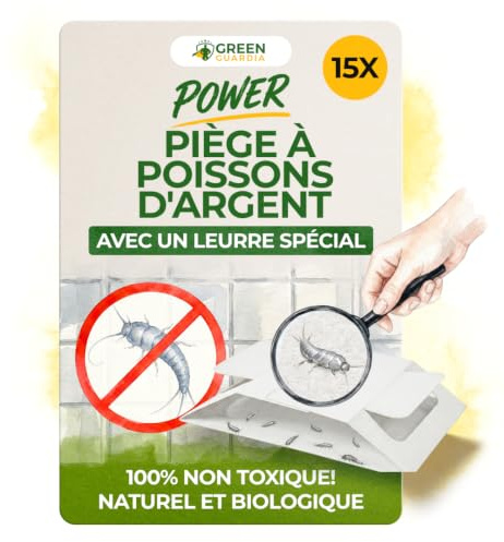 GREEN GUARDIA Trampa para peces plateados con material especial - 15 trampas para peces plateados - respetuosas con el medio ambiente para luchar contra los pececillos de plata, trampa libre de