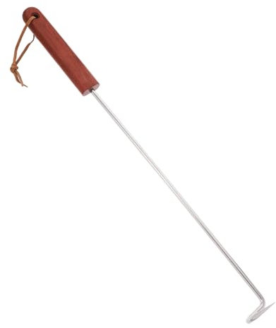 Gatuida Fleischhaken mit Ergonomischem Holzgriff Multifunktionale Grillgabel für Bbq Camping und Grillen Rutschfest und Hitzebeständig für Fleischwenden und Spießen