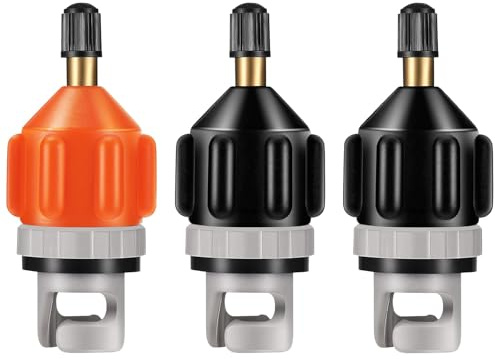 AHEJIOO 3 Stück Sup Pumpe Adapter, Sup Adapter Für Kompressor, Für Stand Up Paddle Motor, Schlauchboot, Stand Up Paddling Board (Orange/Schwarz)