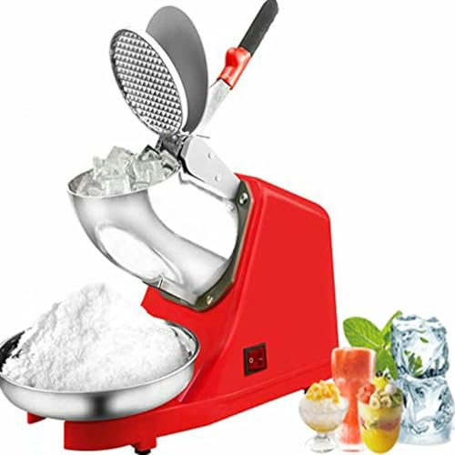 LASDERTV Commercial Electric Ice Crusher, Electric Ice Shaver for Home, Crushed Ice Machine with Stainless Steel Blades, for Ice Cream, Cocktails, Cold Juice