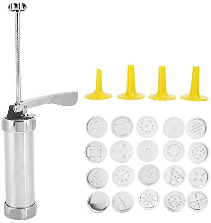 Machine à Churros, Churreras Domestiques, Presse à Biscuits Pistolet,Ensemble De Presse à Biscuit Avec 20 Moules à Biscuits à Disque Presse à Pâtisserie Pour Fabrication De Biscuits