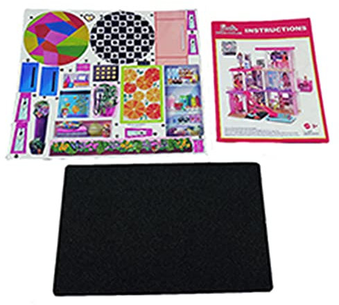 Replacement Parts for Barbie Doll Dreamhouse Playset - GRG93 ~ Replacement Outdoor Grass Patch, Stickers and Instructions
