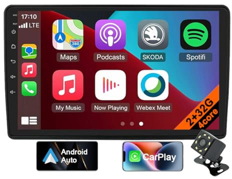 Android 12 Autoradio für FIAT Ducato 3 2006-2022 mit CarPlay, Android Auto, 9 Zoll Autoradio GPS-Navigation, Bluetooth, FM, Lenkradsteuerung, MirrorLink(Type B, 2+32GB)