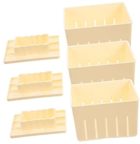 VOSAREA 3sets Cheese Pressing Plate Home Tofu Press Mould Practical Tofu Making Mold Cheese Press Tool