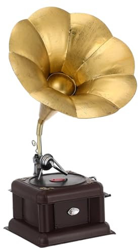Ciieeo Tisch-spieluhr Als Klassische Dekoration Nadel Für Plattenspieler Vintage-Plattenspieler Lautsprecher Für Plattenspieler Plattenaufsatz Retro-grammophon Mit Handkurbelmechanismus