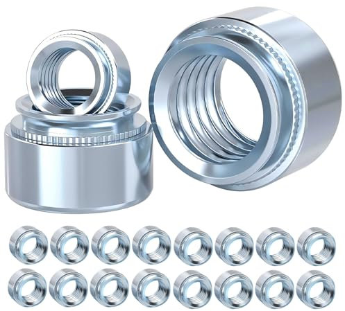 Qrity 20 Piezas Tuercas de Remache de Presión, M3-1mm Tuerca Remachadora a Presión para Chapas, de Acero al Carbono