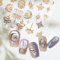 CharmeFleur Relief-Stern-Nagel-Sticker für Nagelkunst Goldene Sticker Ongles Schlangen-Nageldekal 5D Selbstklebend Bronzefarben Sterne Mond Nagelzubehör Goldene