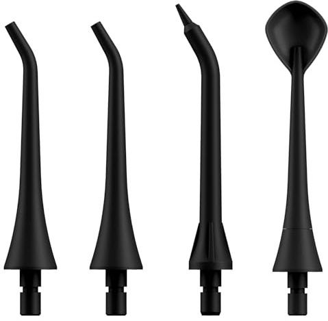 TUREWELL 4 Pièces de Buses de Rechange Jet Dentaire Hydropulseur, Accessoires de Buse pour TH2C3 Hydropulseur Dentaire(Noir)