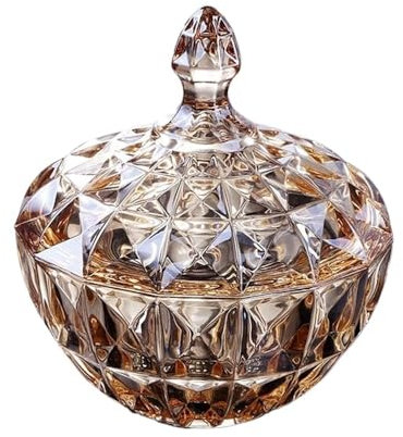 ZONSHJDKR Sucrier Bocal à bonbons en cristal avec couvercle, sucrier, décoration for la maison, la boîte à thé
