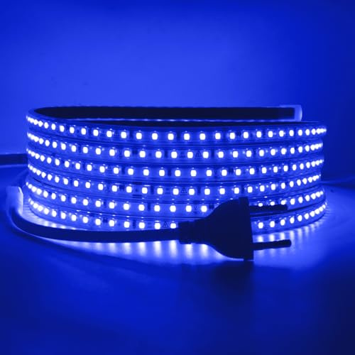 Wisada - Tira LED 220V [2M, Azul], IP65 Impermeable Flexible, 120 LEDs/m Tira LED Cortable CRI85+, Iluminación Decorativa para Hogar y Tienda