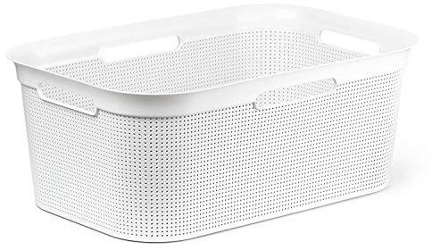 Rotho, Brisen, tvättkorg 41 l, plast (PP) BPA-fri, vit, 40 l (59,6 x 39,6 x 23,2 cm)