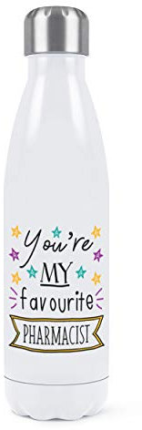You're My Favourite Pharmacist Stars Double Wall Water Bottle Insulated Stainless Steel Sports Drinks 500ml White