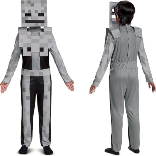 Förklädnad Minecrafts skelettdräkt, officiellt licensierad Minecraft-kostym för barn, (10-12)
