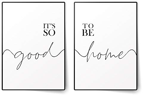 BLCKART Premium Poster Set It's So Good To Be It's So Good To Be Home | Stilvolle Poster Wohnzimmer Schlafzimmer Deko | ohne Rahmen (Good to be Home I, A3)