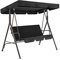 PEPAXON Toldo para columpio de jardín, impermeable, 3 plazas, poliéster 190T, 164 x 114 cm, no incluye funda para asiento, color negro