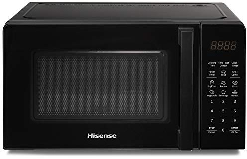 Hisense H20MOBS3HG Forno Microonde Elettronico, Capacità 20 L, Potenza 700 W, Grill Potenza 900 W, Display Led con Comandi Touch, Nero