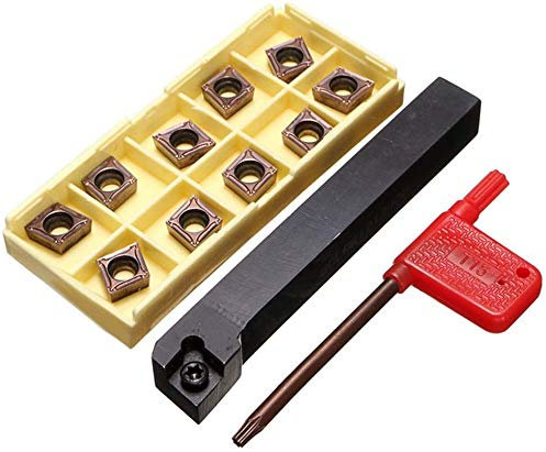Utensili Tornio 45 HRC 12x100 mm SCLCR1212H09 Carburo Indossabile Threading Tool Holder con 10 Pezzi CCMT09T304 Carbide Girare Inserto Lama