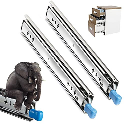 ZH-VBC Schubladenschienen Vollauszug, Kugelgelagert Teleskopschienen mit Lock-In/Out Einrastfunktion, Tragkraft 120 kg, Vollauszug Schwerlast, Schiene Schublade, 1 Paar,12inch(300mm)