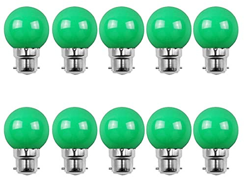Aiwerttes 10-Pack B22 2W Ampoules à baïonnette 2W Garland Party Ampoules (équivalent 20W) Ampoule verte colorée économe en énergie pour Noël Halloween Décoration de fête de mariage