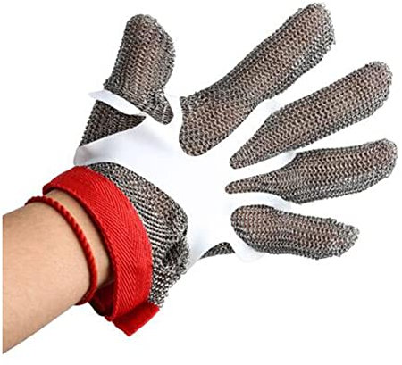 Work Gloves Protective Safety Gloves, 316 Stainless Steel Chain Mail Gloves, For Gardening Safety Tools (Size : 2pcs/xs)