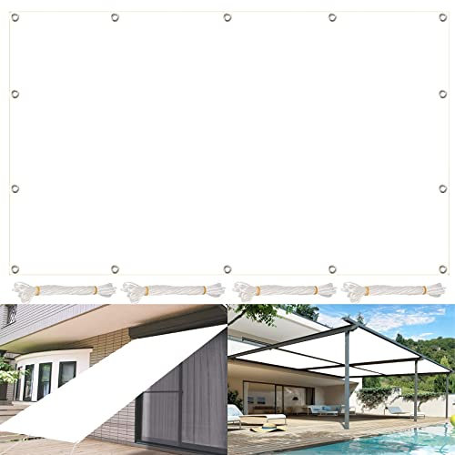 CHBIN Garden Sun Shade Sail Canopy 1.5x3M Sunscreen Awning Canopy 98% UV Sun Shade Sail Square Sun Shade Sail with Free Rope For Outdoor Garden Patio Party Backyard, White, 21985