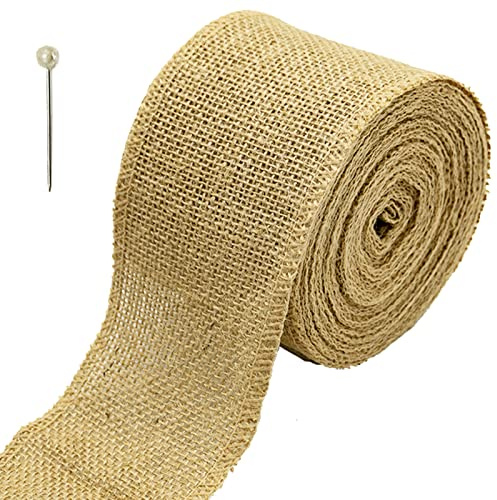 Ruban Toile de Jute Naturel Large - Rouleau 10 Mètres (8cm) pour Artisanat et Décoration