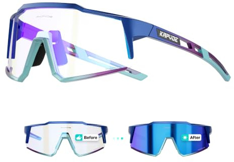 KAPVOE Fotocromatici Occhiali Da Ciclismo Con TR90 Occhiali Da Sole Sportivi Donne Uomini Che Corrono Chiaro Mtb Bicicletta Accessori Blu 05