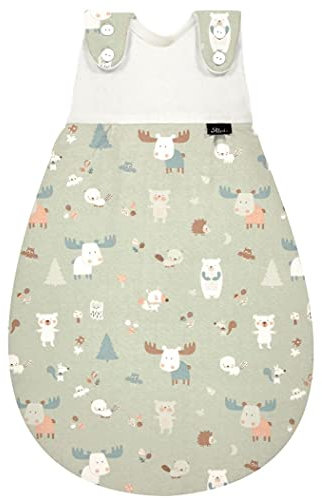 Alvi Baby Mäxchen Außensack Schlafsack im SET mit Babylöffel DeinKinderland Ganzjahresschlafsack | Babyschlafsack | Sommerschlafsack | Winterschlafsack (baby forest, 50-56)