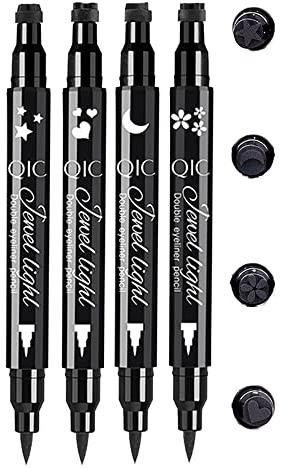 Winged Eyeliner Stamp 4 Pack LáPiz Delineador De Ojos Negro A Prueba De Agua Smudge-Proof Eyeliner Stamp LíQuido De Larga DuracióN Para Las Mujeres