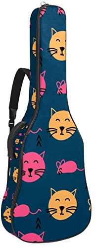 Akustisk gitarrväska vattentät gitarrryggsäck tjock mjuk vadderad skateboard svart klassiskt gitarrfodral, Färg6, 42.9x16.9x4.7 in, Väskorganiserare