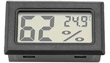 KOSDFOGE Igrometro Termometro Digitale, con Sonda Display LCD Fahrenheit per Interni Termometro Igrometro Calibro per Incubatrice Rettile Pianta Terrario (Nero)