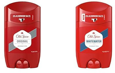 Old Spice Original & Whitewater Deo Stick ohne Aluminium für Männer mit langeranhaltendem Duft, 50ml
